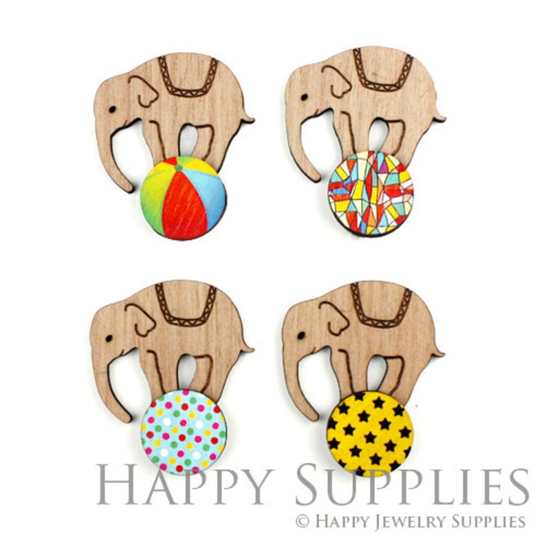 2 juego CWM23 DIY laser corte madera circo elefante encantos Etsy