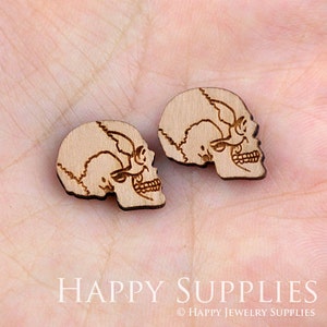 Person Cranial Charms, Stud Earrings, Earrings Findings, Wood Pendant, Earring Stud Charm,Wooden Findings, Jewellery Supplies(SWC99)