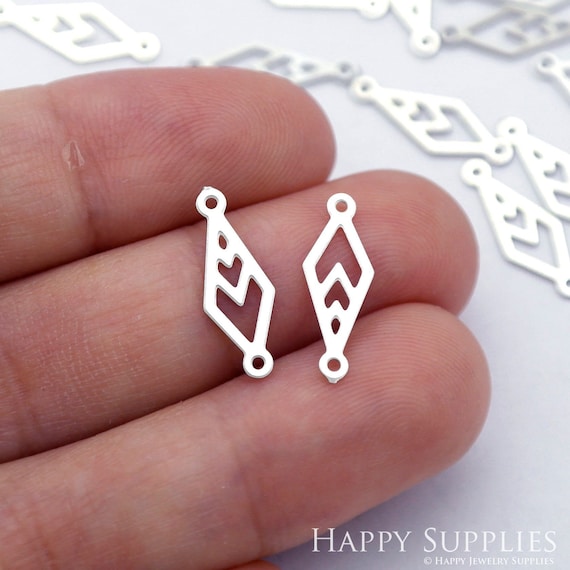 10pcs Stainless Steel Charms, Corroded Geometry Charms, Diamond Earrings, Jewelry Supplies, Earring Connectors (SSD1698)