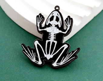 Black Acrylic Earrings - Cat Charms - Halloween Earring Charms - Frog Acrylic Pendants - Rabbit Earring Findings - Jewelry Supplies(BAC0006)