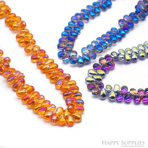 100pcs Crystal Drop Beads ,Sun Catchers Leaded Chandelier Crystal Suncatcher Beads Sun Catcher Supplies - Earrings Charms (TR-140)