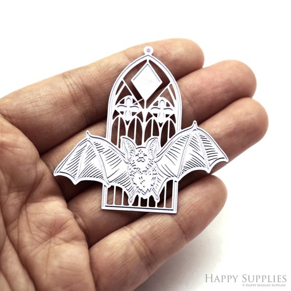 25 Ciondoli A Forma Di Pipistrello In Metallo - Argento Antico E Bronzo - 1,9x1,6 Cm - Per Bigiotteria Fai Da Te, Collane, Bracciali, Halloween