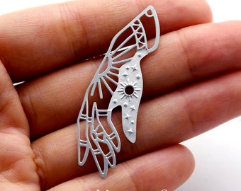 Hand Stainless Steel Charms, Hand Pendants, Stainless Steel Findings, Necklace Pendants, Earrings Charms, geometry Charms (SSB249)
