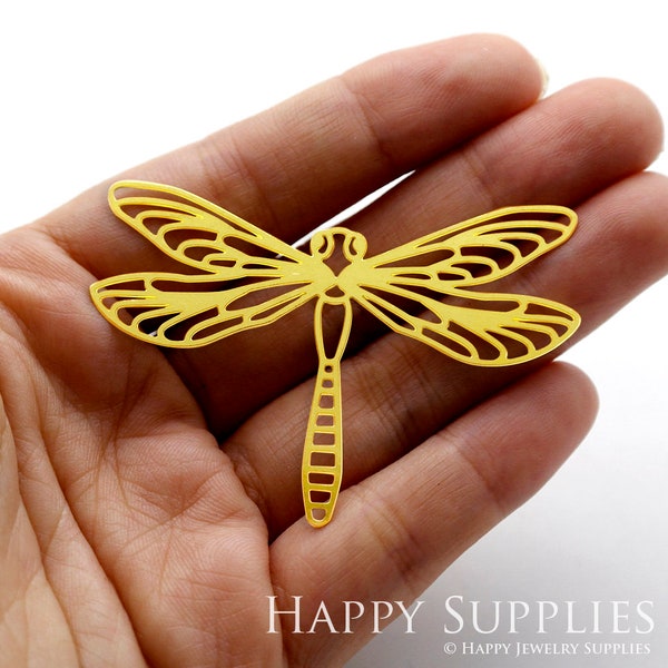 Raw Brass Dragonfly Charms  Pendants,  DIY Dragonfly Jewelry, Brass Necklace, Animal Brooch, Animal Earrings (RD121)