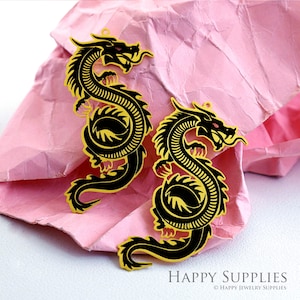 Brass Dragon Earring Charms, Engraving Charms,Dragon Charms, Jewelry Supplies, Earrings Charms, Necklace Pendants,Jewelry Supplies (ERD497)