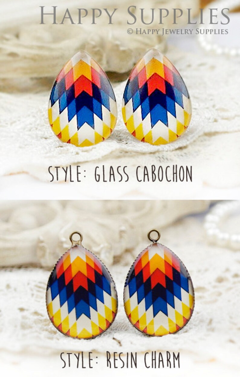 20/% off 4pcs Handmade Teardrop Photo Glass Cabochon 18x25mm Green Leaf Cabochon Resin Charm TD412