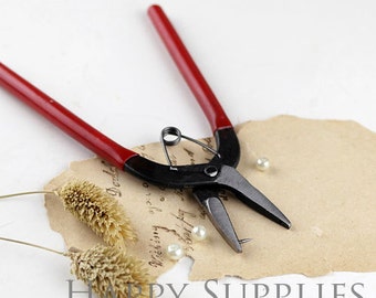 Jewelry Pliers, Hole Punch Pliers, Leather Make Hole, Red, 155x85x11mm, Pin: 1mm (PT-S012-01)