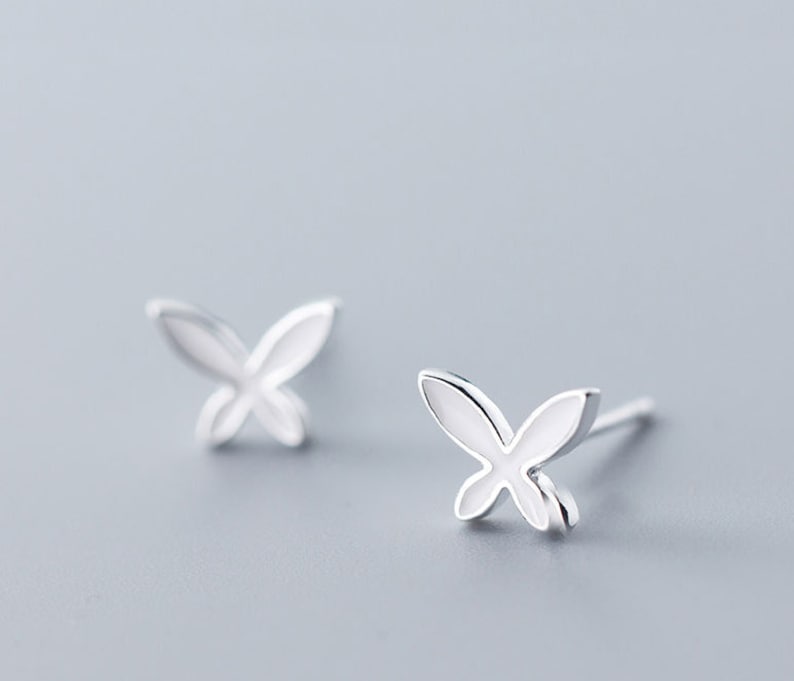 Stud Earrings,Sterling Silver Stud Earrings,Tiny Stud Earrings,Minimalist Earrings,Earrings Studs,Earring Findings,Butterfly Earrings ZE392