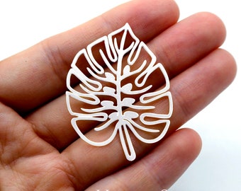Monstera Leaf Stainless Steel Charms, Leaf Steel Charms, Monstera Leaf Stainless Steel Jewelry Supplies, DIY Necklace, Earrings (SSD1585)
