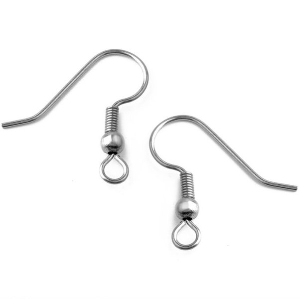 Hypoallergenic Surgical 316L Stainless Steel French Hook Earrings, Stainless Steel French Hook Earrings, Fish Hook Earring Wires (BXG007)