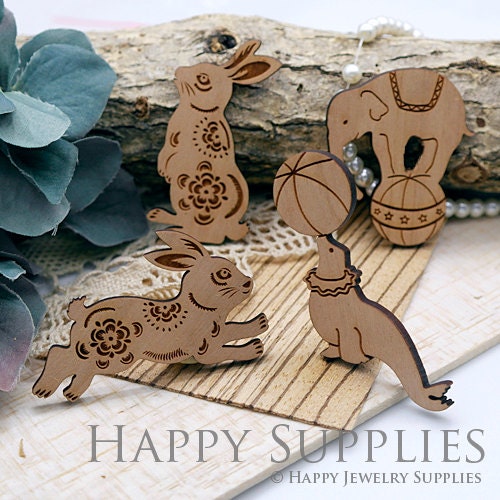 2pcs Handmade Lovely Animal Wooden Charms / Pendants LC052 - Etsy Hong Kong