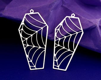 Dije de ataúd de acero inoxidable, colgante de ataúd, accesorios para pendientes de ataúd, dije para pendientes, colgante para collares, accesorios de joyería (SSD2901)