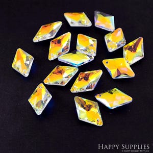 20pcs Crystal Diamond Beads, Sun Catchers Leaded Chandelier Crystal Suncatcher Beads, Crystal Charms Pendant ,AB Aurora Borealis (TR-130)
