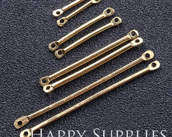 20Pcs 15/20/30/40mm High Quality Raw Brass Bar Pendant Charm Connector with Two Hole (ZG347)