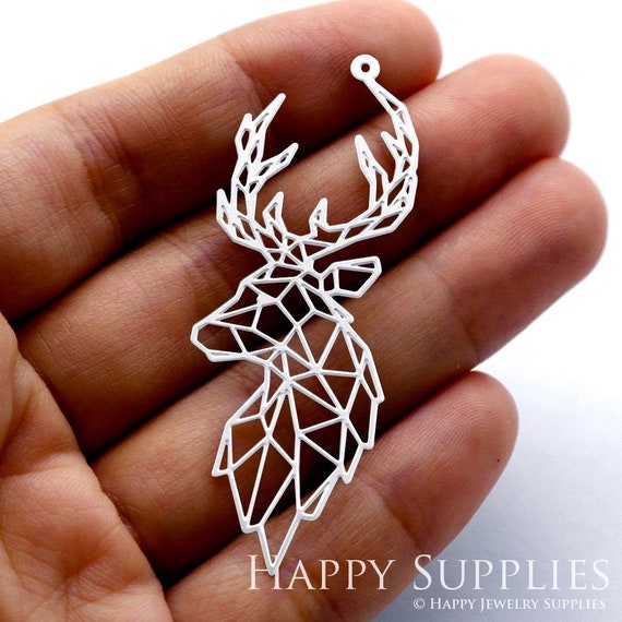 Stainless steel Deer Charms,  Deer Pendants,  Deer Stainless steel Findings, DIY Deer Necklace, Deer Earrings, Deer Brooch (SSD1195)