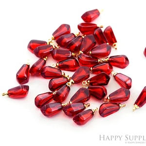 10pcs Pomegranate seeds Charms Resin Fruit Pendant DIY bracelet necklace earring Jewelry Findings, Pink pomegranate seed earrings (TR-172)