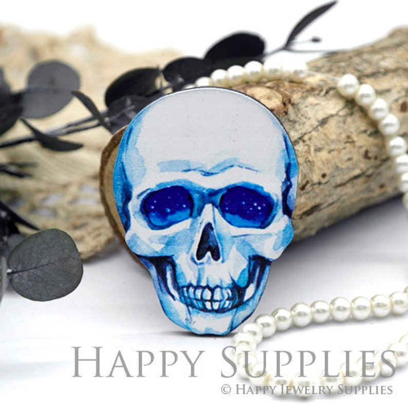 Wooden Skull Act Various Cute Charms Handmade Laser Cut Wood Animals Pendants Fit for Necklace Earrings Brooch CW103-D