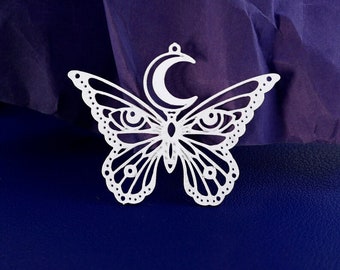 Dije de luna de acero inoxidable, dijes de polilla, colgantes de polilla, accesorios para aretes, colgantes para collares, suministros de joyería para hacer usted mismo, dijes de animales (SSD2577)