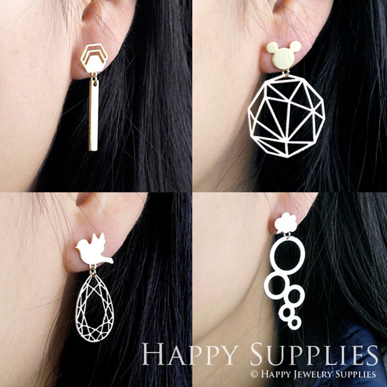 Nickel Free Creative Circle Earrings,GoldenSilver Circle Stud Earrings,Circle Earring StudPosts,Circle Geometry Earrings ZEN232