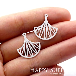 10pcs Stainless Steel Charms, Leaf Pendants, Brass Findings, Necklace, Earrings Charms, Jewelry Supply (SSD763)