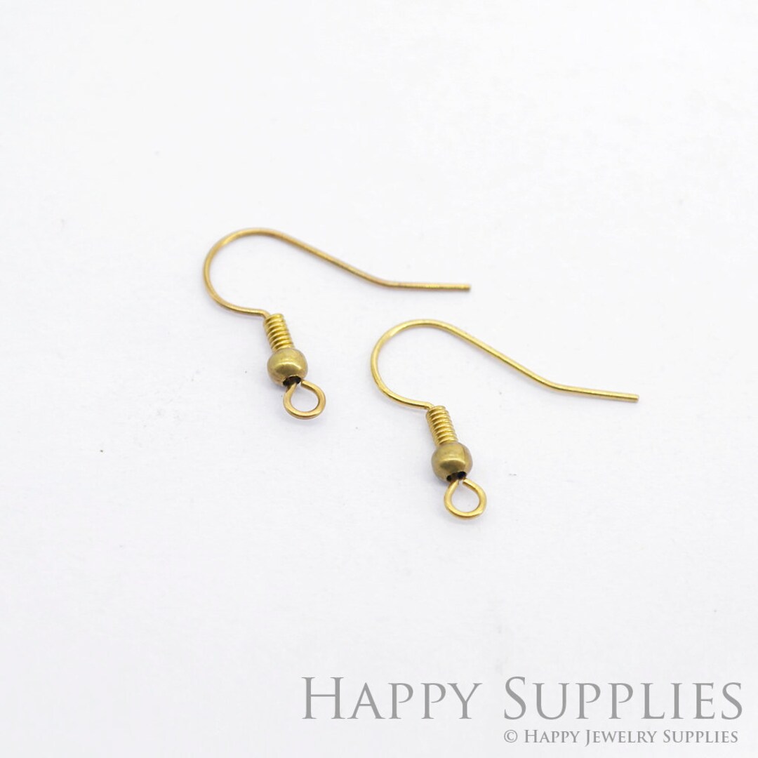 Brass Earring Hook 20pcs Raw Brass Ear Wires Earring Etsy Australia