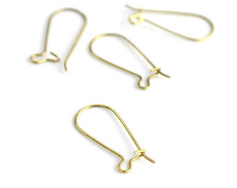 50pcs Nickel Free 25mm Raw Brass Long Hoop Earrings (ZE162)