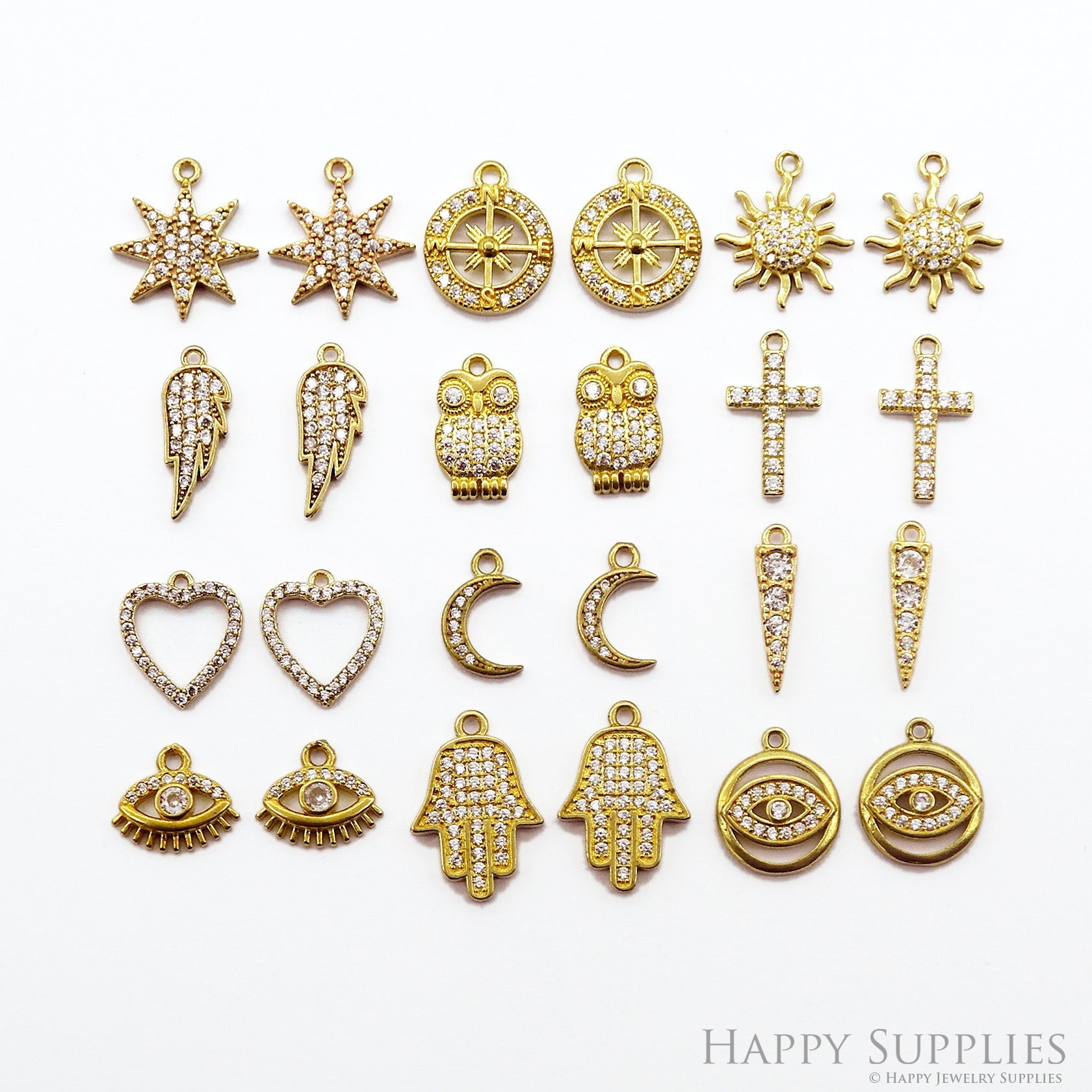 ★大人気商品★ Brass Raw - Charms Earring Christmas Brass Love Moon Sun Eye アクセサリー