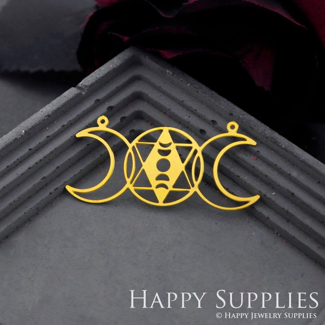 10 Stück Sonnen Und Mond Charms Aus Messing - Schmuckherstellung Zubehör