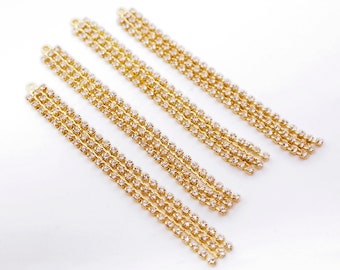10pcs CZ Pave Gold Chain Tassels 80mm Long , Earrings Tassels ,Tassels Earring ,Jewelry Supplies (NZG639-C)