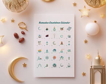 Ramadan Countdown Calendar | Printable Eid Countdown | Islamic Digital Decor | Instant Download
