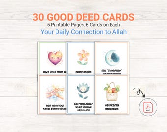 Good Deeds Cards for Kids - Ramadan Kindness Activity | Printable Good Deed Cards | Islamic Learning & Fun | Ramadan Activity for Kids