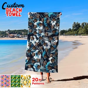 Custom Pet Beach Towel Using Pet Photo + Pet Name, Personalized Cat Beach Towels, Personalized Dog Towels Beach, Personalized Pool Towel