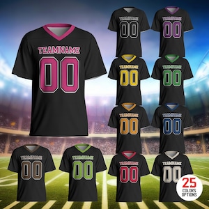 Custom Football Jersey, Custom Football Jersey, Men&#39;s Mesh V-neck Shirt, Short Sleeve Design, Add Name And Number, Ideal For Sport Lovers