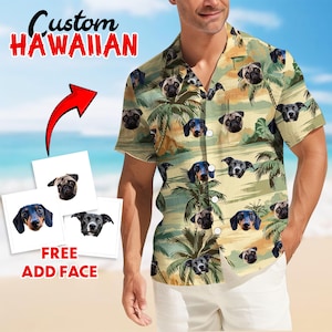 Personalized Hawaiian Shirts, Custom Dog Face Short, Custom Hawaiian Shirt With Pets Face, Dog Dad Hawaiian Short, Dog Lover Shirt
