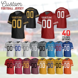 Camiseta de fútbol personalizada con nombre y número de equipo, regalo de camiseta personalizada para fanáticos del deporte, uniforme para el día del juego, regalo de cumpleaños para él