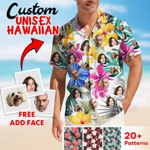 Custom Hawaiian Shirt With Face, Hawaiian Personalized Face Shirt For Men Women Kids, Pet Lovers, Personalized Aloha Shirt For Vacation