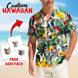 Personalized Photo Hawaiian Shirts, Custom Dog Face Shirt, Custom Hawaiian Short With Pets Face, Dog Dad Hawaiian Short, Funny Dad Short