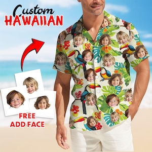 Personalized Hawaiian Shirt, Custom Hawaiian Shirt With Face, Custom Hawaiian Shirt For Men Women, Face Hawaiian Short, Vacation Summer Gift