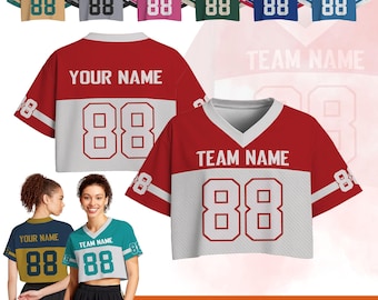 Custom Jersey Crop Top For Women, Cheerleader Team Shirt, Girl Jersey Shirt