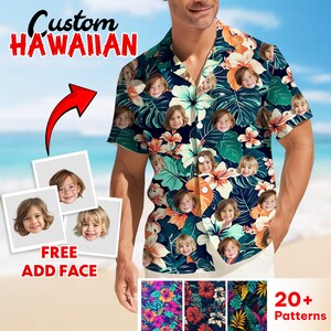Personalized Photo Hawaiian Shirt, Tropical Pattern Shirt For Men Women, Funny Custom Shirt, Custom Hawaiian Shirt With Face, Hawaiian Shirt