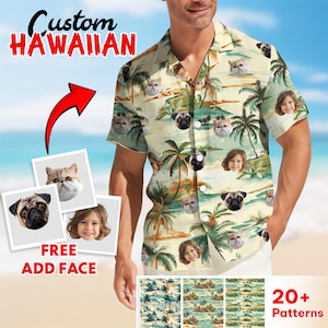 Custom Photo Dog Hawaiian Shirt, Dog Dad Hawaiian Short, Gift For Dog Dad Dog Lover Dog Owner, Pet Dog Face Shirt Custom Face Short Dad Gift