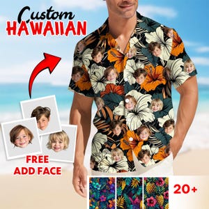 Custom Hawaii Shirt With Photo, Personalized Photo Hawaiian Shirt, Custom Face Shirt, Summer Gift, Baby Face Shirt, Tropical Pattern Shirt