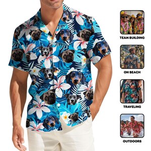 Custom Hawaiian Shirt With Pet Photo, Personalized Pet Face Tropical Shirt, Summer Short For Dog Dad, Dog Lover Short, Face Photo Short