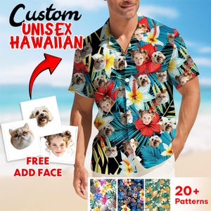 Custom Hawaiian Shirt With Faces, Personalized Hawaiian Shirt For Bachelor Party, Custom Shirt Short Sleeves, Photo Face Hawaiian Shirt