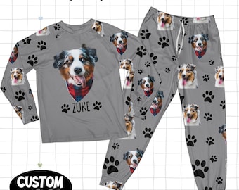 Custom Face Pajama Set, Personalized Pet Photo Pyjamas Set, Unisex Custom Photo Pajamas, Custom Home Wear Set Gifts For Wife Husband