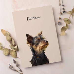 Carte de voeux aquarelle personnalisée pour chien, carte d'anniversaire d'animal de compagnie personnalisée, cadeau commémoratif pour animal de compagnie, carte de sympathie pour la perte d'un animal de compagnie, carte de remerciement avec photo d'animal de compagnie