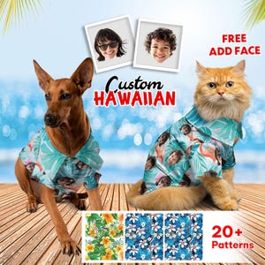Custom Face Hawaiian Shirt For Pet Personalized Pet Aloha Shirt Personalized Tropical Beach Shirt Vacation Hawaiian Shirt Pet Memorial Shirt