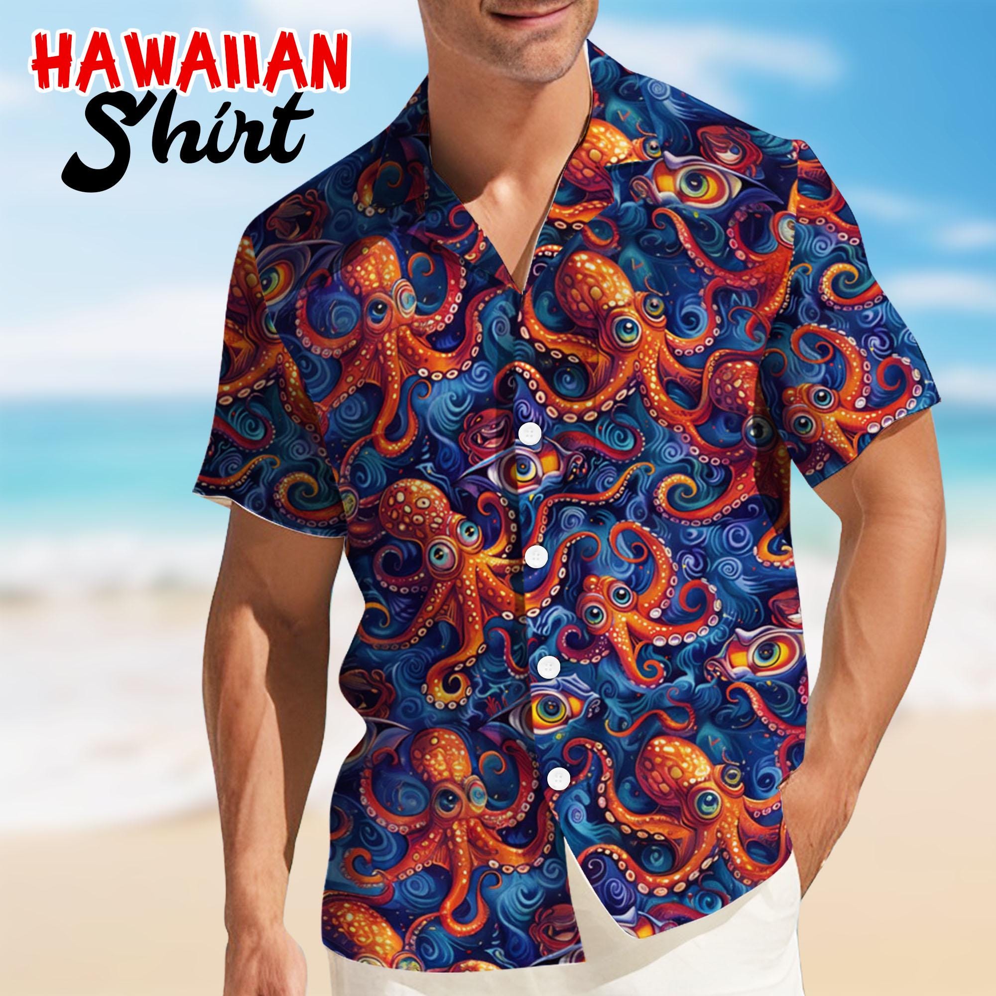 アロハティア様 Men's Psychedelic Octopus Tessellation