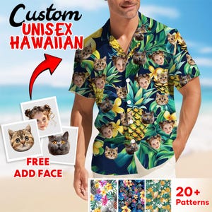 Custom Hawaiian Shirt With Face, Custom Hawaiian Shirt With Photo, Bachelor Party Shirts, Custom Pet Face Hawaiian Shirt, Dog Mom Cat Mom