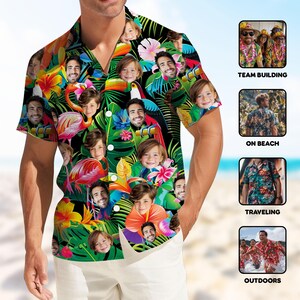Custom Hawaii Shirt With Photo, Personalized Hawaiian Shirt, Custom Face Hawaiian Short, Summer Gift, Pet Face Shirt, Tropical Pattern Shirt